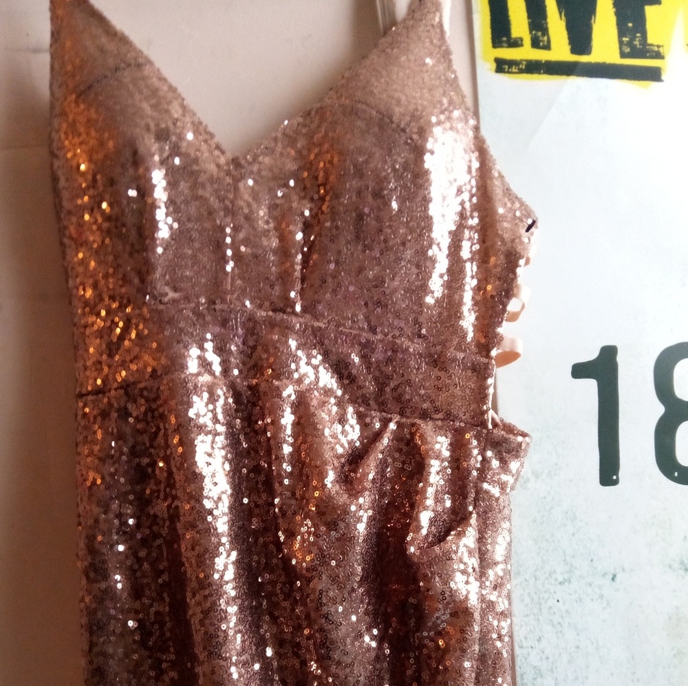 Gold sequin dress